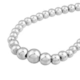 Sterling Silver Graduated Bead Necklace, 18 Inch - Sterling Silver - by Dazyle