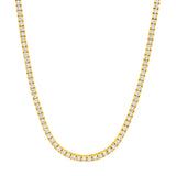 Diamond 16' Tennis Necklace 4-1/4tcw Classic & Sparkling Cable Chain 14K White Gold - by Dazyle