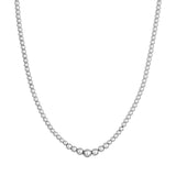 Sterling Silver Graduated Bead Necklace, 18 Inch - Sterling Silver - by Dazyle
