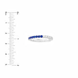 Stackable Ring Alternate Colored 14K White Gold 2mm Diamonds & Sapphires - 14K White Gold - by Dazyle