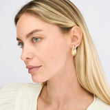 Extra Large Puff Teardrop Dome Earrings - 14K Yellow Gold Dangle Earrings - by Dazyle