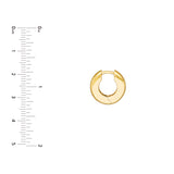 Polished Round Hoop Earrings - 14K Yellow Gold - by Dazyle