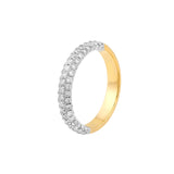 Pave Diamond Stackable Band (7/8tcw) - 14K Yellow & White Gold - by Dazyle