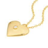Diamond Puff Heart Locket (1/10tcw) - 14K Yellow Gold - 3mm - by Dazyle