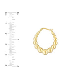 Bead Hoop Earrings - 14K Yellow Gold Hinge Back - by Dazyle