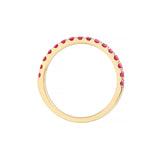Ruby Gemstone Stackable Band - 14K Yellow Gold, Size 4 - by Dazyle