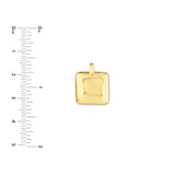 Puff Square Charm - 14K Yellow Gold - - by Dazyle