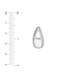 14K White Gold Teardrop Dome Dangle Earrings - 14K White Gold - by Dazyle