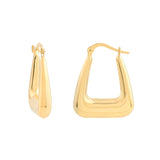 Graduated Square Puff Hoop Earrings - 14K Yellow Gold - by Dazyle