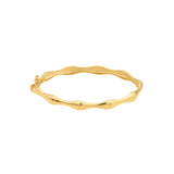 Polished Bamboo Style Bangle Bracelet | 14K Yellow Gold | Box Lock | Elegant Bangle - 14K Yellow Gold