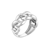 Sterling Silver Curb Chain Ring - Elegant Style | Chic Design | Available in Sizes 6, 7, and 8 - Sterling Silver