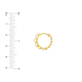 Graduated Beaded Hoop Earrings - 14K Yellow Gold - by Dazyle