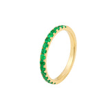 Emerald Gemstone Stackable Band - 14K Yellow Gold - Size 4 - by Dazyle