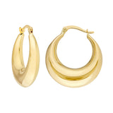 Crescent Hoop Earrings - 14K Yellow Gold - by Dazyle