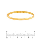 Square Etched Bangle 10K Yellow Gold Box Lock - 10K Yellow Gold - by Dazyle
