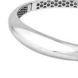 Sterling Silver Graduated Bangle Bracelet - Hinge Closure - by Dazyle