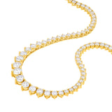 Diamond Graduated Tennis Necklace Yellow Gold 5-1/4tcw Box Chain - 14K Yellow Gold 17 Inches - by Dazyle