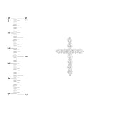 Diamond Cross Pendant 1-5/8tcw - 14K White Gold - by Dazyle