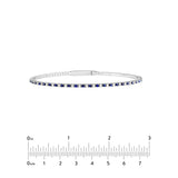 Sapphire & Diamond Eternity Flexi Tennis Bangle - 14K White Gold - 7 Inches - by Dazyle