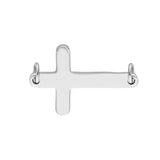 Cross Charm Spool Charm Jump Ring Closure 14K White Gold - by Dazyle