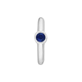 Sapphire Bezel Mini Hoops - 14K White Gold 12mm Sapphire Earrings - by Dazyle