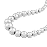 Sterling Silver Graduated Bead Necklace, 18 Inch - Sterling Silver - by Dazyle