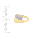 Teardrop Diamond Bypass Ring - 14K Yellow & White Gold - by Dazyle