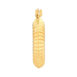 Textured Round Hoop Earrings - 14K Yellow Gold - by Dazyle
