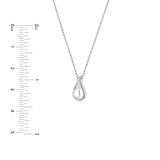 Sterling Silver Teardrop Pendant Necklace - 18 Inch Chain - by Dazyle