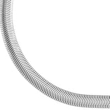 Sterling Silver 7.87mm Flat Oval Snake Chain Necklace - Sterling Silver 18 inches