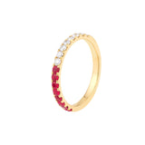 Stackable Ruby & Diamond Band 14K Yellow Gold - Size 4.0 - by Dazyle