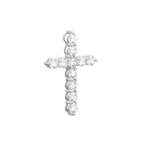Diamond Cross Pendant 1-5/8tcw - 14K White Gold - by Dazyle