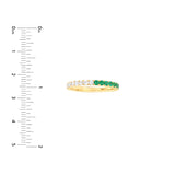 14K Yellow Gold Stackable Band - Alternating Emerald & Diamond - Wedding Band - Size 4 - by Dazyle