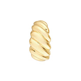 Twist Dome Hoop Earrings - 14K Yellow Gold - by Dazyle