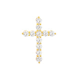 Diamond Cross Pendant 1-5/8tcw - 14K White Gold - by Dazyle