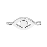 Evil Eye Charm Spool Charm Jump Ring Closure 14K White Gold - by Dazyle