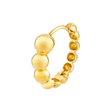 Graduated Beaded Hoop Earrings - 14K Yellow Gold - by Dazyle