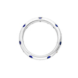 Staggered Sapphire & Diamond Ring - 14K White Gold - by Dazyle