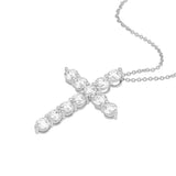 Diamond Cross Pendant 1-5/8tcw - 14K White Gold - by Dazyle