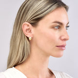 Wide Dome Hoop Earrings - 14K Yellow Gold - by Dazyle