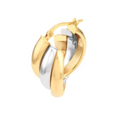 Two-Tone Love Knot Hoop Earrings - 14K Yellow & White Gold - by Dazyle