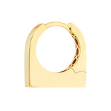 Thick Bar Huggie Earrings - 14K Yellow Gold - by Dazyle