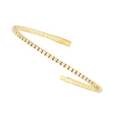Diamond Flexi Tennis Bangle - 14K Yellow Gold - 7.0 inch - by Dazyle