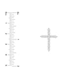 Diamond Cross Pendant 1tcw - 14K White Gold - by Dazyle