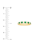 Emerald & Diamond Half Eternity Band 3/8ctw 14K Yellow Gold Wedding Band - by Dazyle