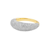 Diamond Pave Dome Ring - 1-1/3tcw - 14K Yellow & White Gold Wedding Band - by Dazyle