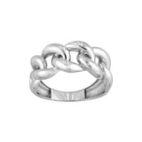 Sterling Silver Curb Chain Ring - Elegant Style | Chic Design | Available in Sizes 6, 7, and 8 - Sterling Silver