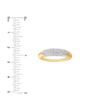 Diamond Pave Ribbed Dome Ring - 14K Yellow & White Gold - Custom Order - by Dazyle