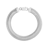 Sterling Silver 10mm Snake Chain Bracelet - Sterling Silver - 8 Inch - by Dazyle