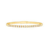 Diamond Flexi Tennis Bangle - 14K Yellow Gold - 7.0 inch - by Dazyle